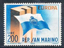 SAN MARINO  1963  -   EUROPA Stamps SINGLE ISSUE    - FINE  MINT