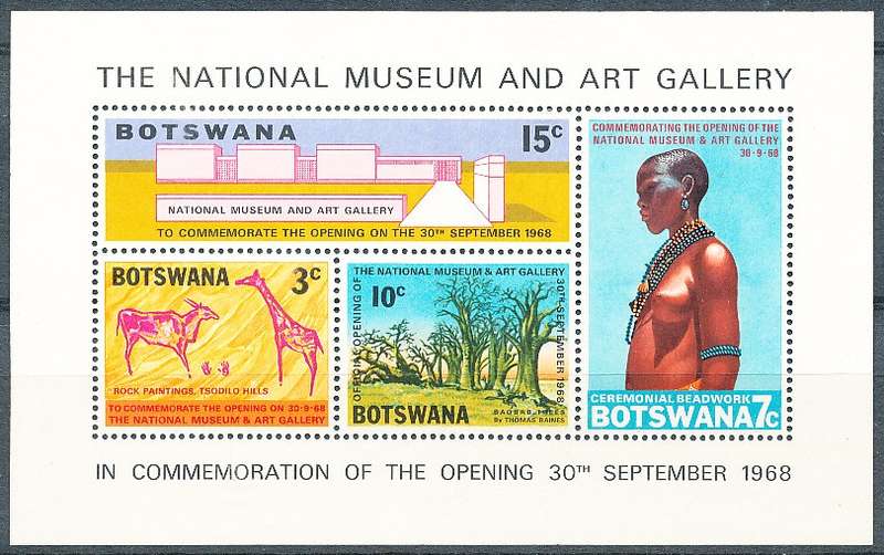 BOTSWANA  1968  -  National Museum and Art Gallery  MINI-SHEET     - FINE  MINT