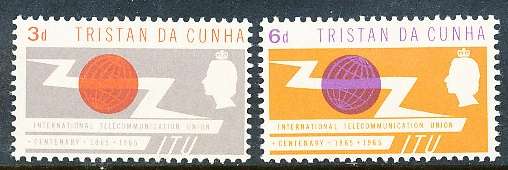 TRISTAN da CUNHA  - 1965   Anniversary of I.T.U.   SET  -     MINT