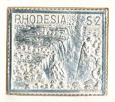 RHODESIA   COVER  WITH  SILVER  STAMP ATTACHED
