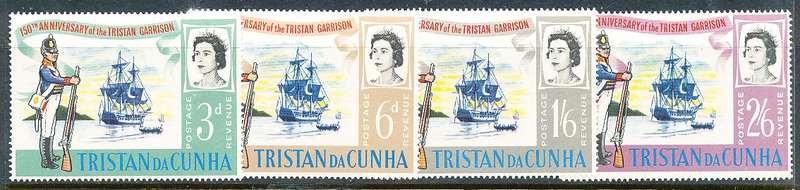 TRISTAN da CUNHA  - 1966     First Garrison on Tristan da Cunha  SET  -    FINE  MINT