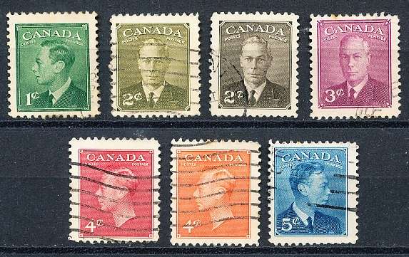 CANADA  1949  -    KGVI   Inscription: "POSTES POSTAGE"  FULL  SET   -  FINE USED