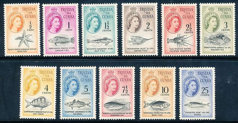 TRISTAN da CUNHA - 1961 QE Marine Life   PART  SET  -     MINT