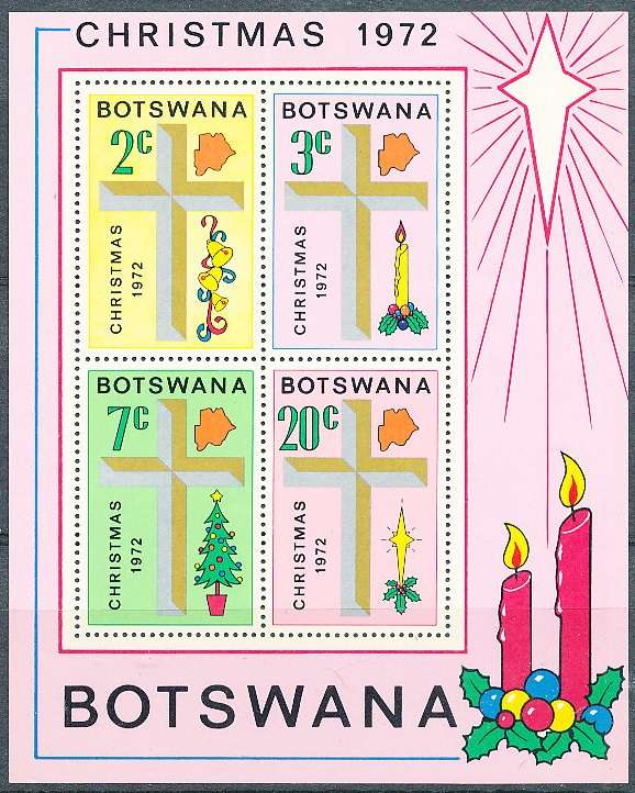 BOTSWANA  1972  -   Christmas  MINI-SHEET    -  FINE MINT