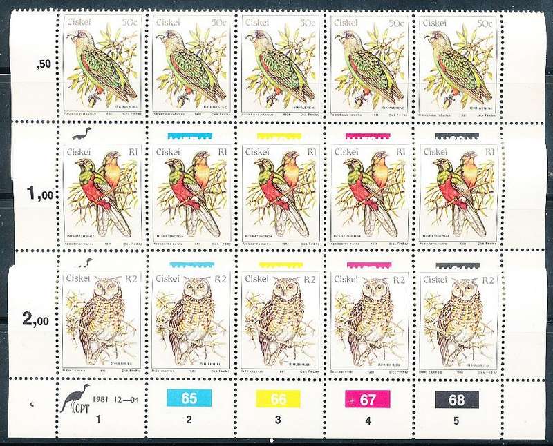 CISKEI    1981  -   DEFINITIVE SET OF CONTROLS  FINE  MINT