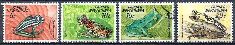 PAPUA NEW GUINEA 1968  -    Frogs   FULL  SET    -   FINE USED