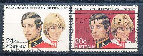 AUSTRALIA  1981 -  Charles and Lady Diana Spencer   SET   -  FINE  USED