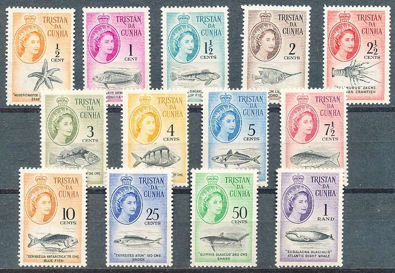 TRISTAN da CUNHA  - 1961  QE   Marine Life  FULL SET  -   MINT