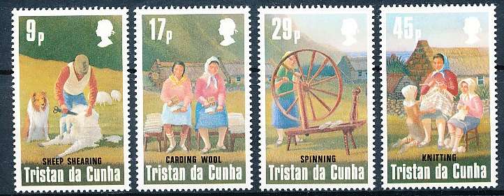 TRISTAN da CUNHA  - 1984   Woolens Industry  SET  -  FINE  MINT