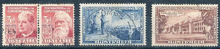 AUSTRALIA  1950 -   Foundation of Commonwealth  FULL SET  -   FINE USED