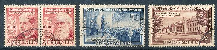 AUSTRALIA  1950 -   Foundation of Commonwealth  FULL SET  -   FINE USED