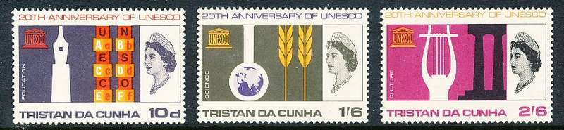 TRISTAN da CUNHA  - 1966     Anniversary of UNESCO   SET  -    FINE  MINT