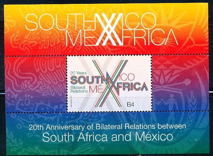 RSA  - 2013 -  Relations with Mexico - Joint Issue  MINI- SHEET   - FINE  MINT