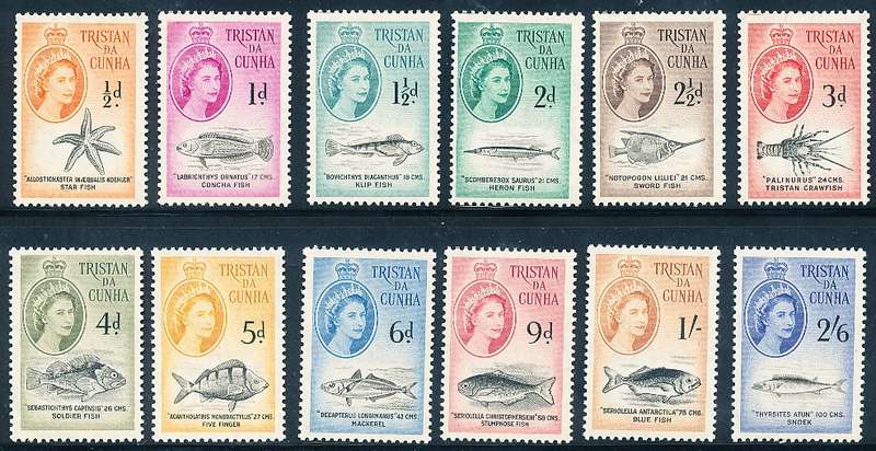 TRISTAN da CUNHA - 1960 QE Marine Life   PART  SET  -     MINT