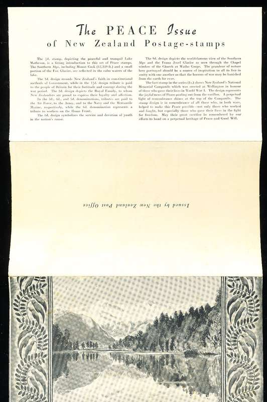 NEW ZEALAND   - 1946   Peace Issue  SET  IN FOLDER -   MINT