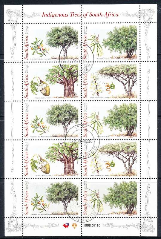 RSA -  1998  -  Trees -   FULL  SHEET  -   FINE  POSTALLY USED