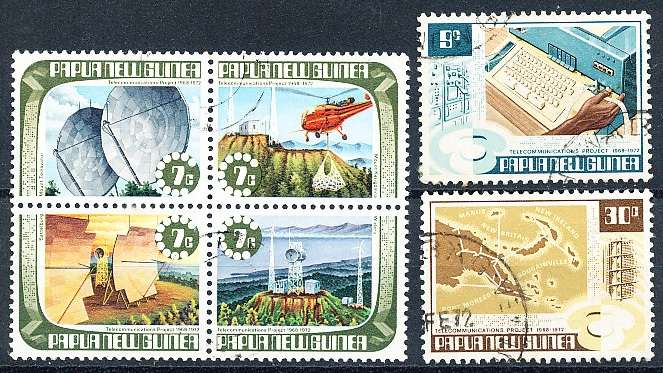 PAPUA NEW GUINEA 1973 -  Telecommunications Project  FULL  SET    -   FINE USED