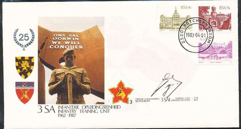 RSA   -  SA  ARMY   COVER   no 3   -     SIGNED