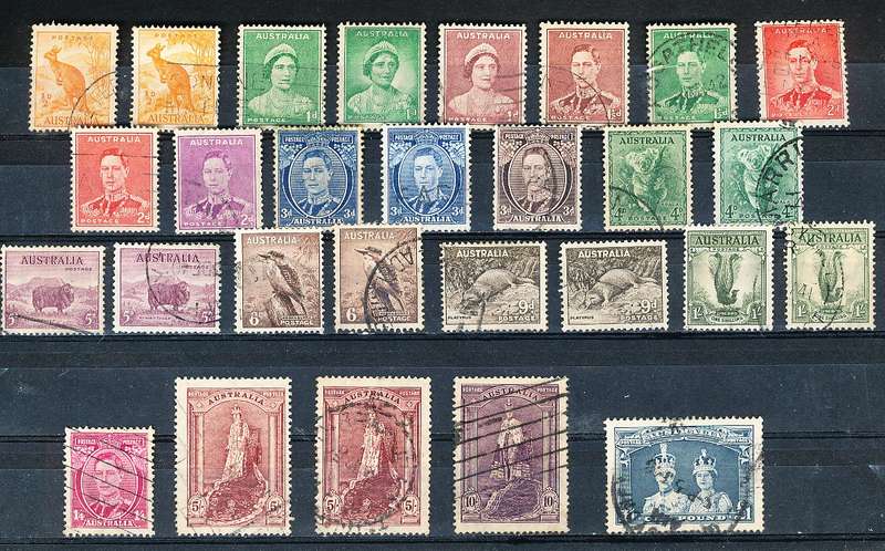 AUSTRALIA  1937 -   Definitives  FULL  SET  FINE  USED