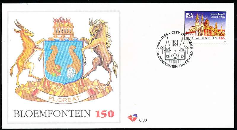 RSA -  1996  -  City of Bloemfontein   -    F/D  COVER - FINE  ITEM
