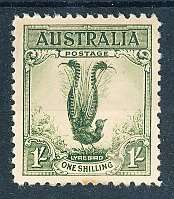 AUSTRALIA  1932 -   Superb Lyrebird  YELLOW GREEN  - MINT