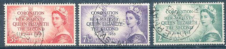 AUSTRALIA  1953 -   Coronation of her Majesty    FULL  SET  -  FINE USED