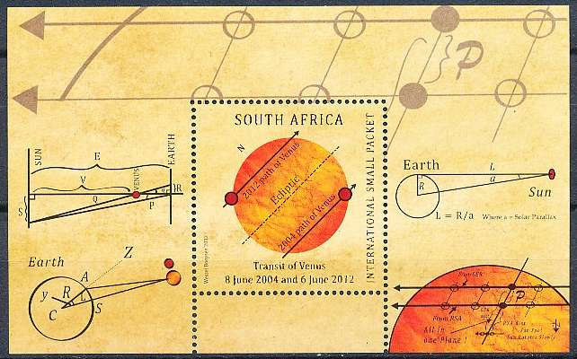 RSA  - 2012 -    Astronomy - Transit of Venus  MINI- SHEET   - FINE  MINT