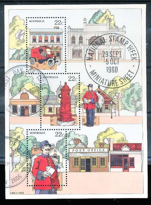 AUSTRALIA  1980 -   National Stamp Week  MINI-SHEET  -   FINE  CTO USED