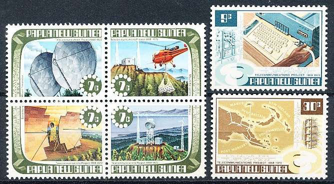 PAPUA NEW GUINEA 1973 -  Telecommunications Project  FULL  SET    -   FINE MINT