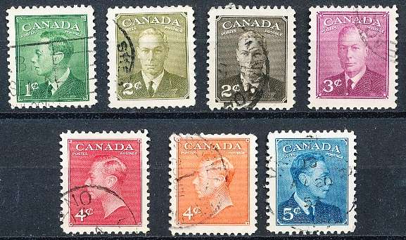 CANADA  1949  -    KGVI   Inscription: "POSTES POSTAGE"  FULL  SET   -  FINE USED