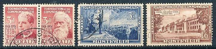 AUSTRALIA  1950 -   Foundation of Commonwealth  FULL SET  -   FINE USED