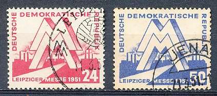 GERMANY  DDR   1951  - The Leipzig Fair  FULL SET     -   FINE USED