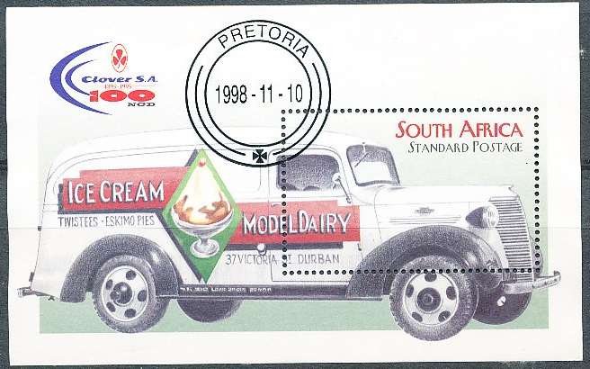 RSA -  1998  -   Ice Cream Van   MINI-SHEET - FINE  CTO  USED