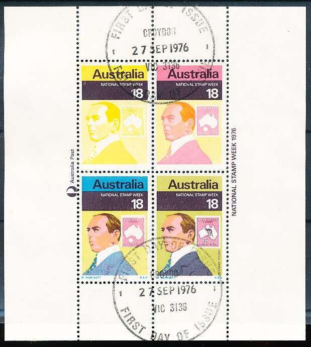 AUSTRALIA  1976 -    National Stamps Week  MINI-SHEET -   FINE  USED