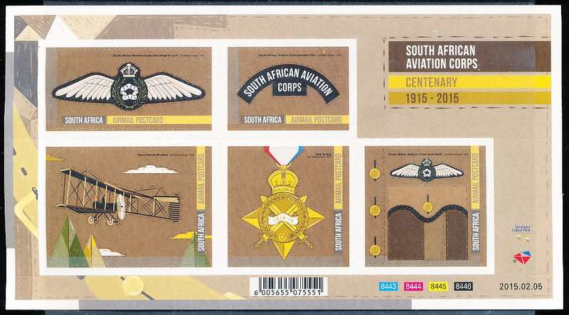 RSA  -  2015 -  South African Aviation Corps   M/SHEET  -  FINE MINT
