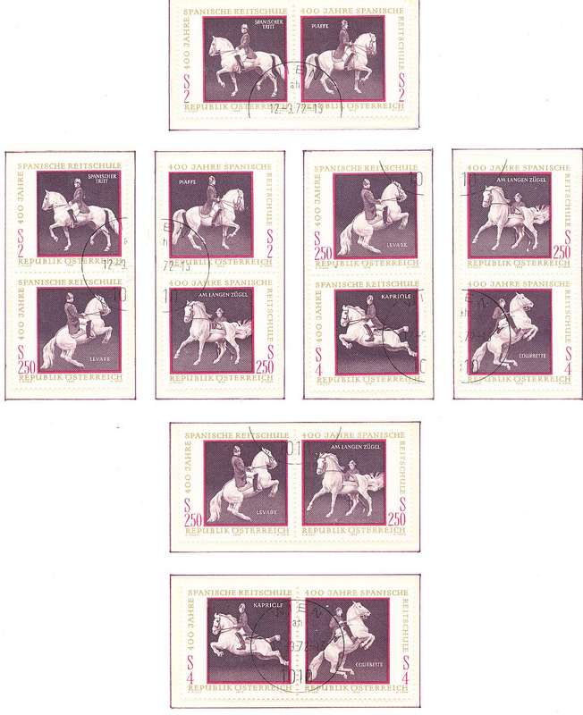 AUSTRIA  1972 -    Spanish Riding School  SET  VARIOUS PAIRS -   FINE  USED