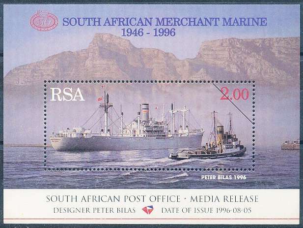 RSA   -  1996  -    South African Merchant Marine  MEDIA RELEASE  - FINE  MINT