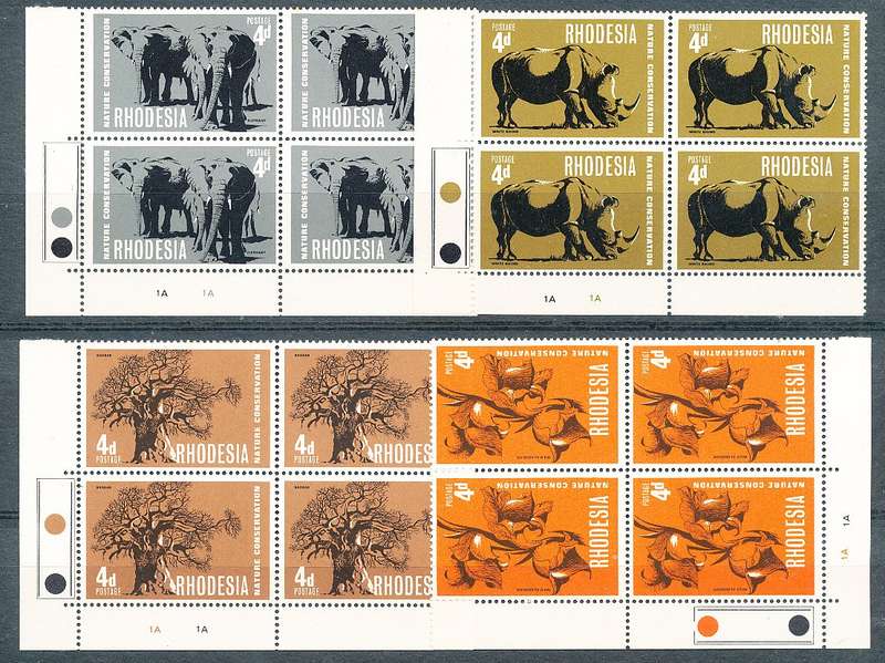 RHODESIA   - 1967   Nature Conservation   C/BLOCKS  "A"   -   FINE MINT