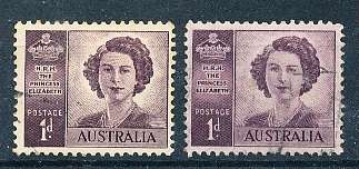AUSTRALIA  1947 -    Princess Elizabeth  BOTH ISSUES   -  FINE USED