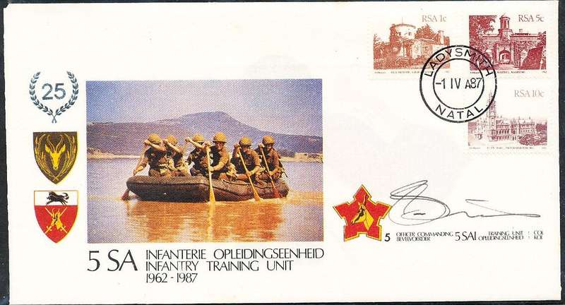 RSA   -  SA  ARMY   COVER   no 5   -   SIGNED