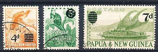 PAPUA NEW GUINEA 1957  -  Issues of 1952 Surcharged  FULL  SET    -  FINE USED