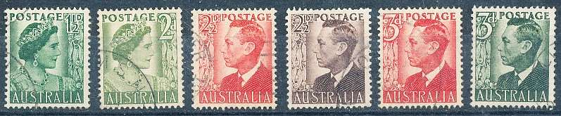 AUSTRALIA  1950 -   Queen Elizabeth /  King George  SET -   FINE   USED