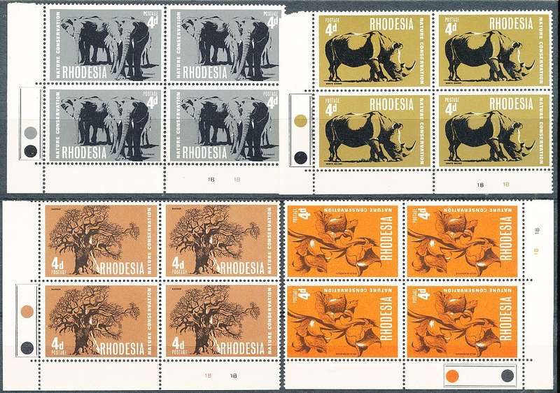 RHODESIA   - 1967   Nature Conservation   C/BLOCKS  "B"   -   FINE MINT