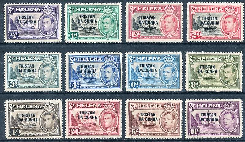 TRISTAN da CUNHA  - 1952  KGVI  FULL SET  -   MINT