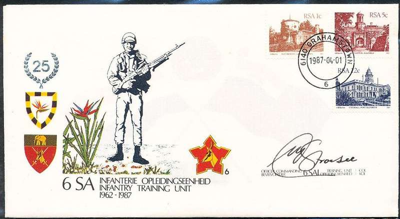 RSA   -  SA  ARMY   COVER   no 6   -    SIGNED