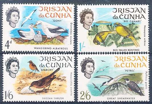 TRISTAN da CUNHA  - 1968     Birds   SET  -    FINE  MINT