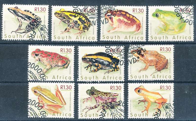 RSA  - 2000  -   Frogs of South Africa   FULL SET  - FINE  CTO USED