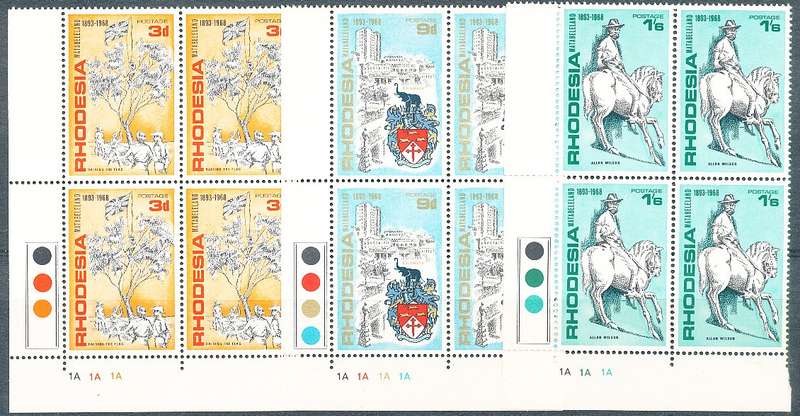 RHODESIA   - 1968  Ann of Matabeleland  C/BLOCKS  with VARIETY   -   FINE MINT