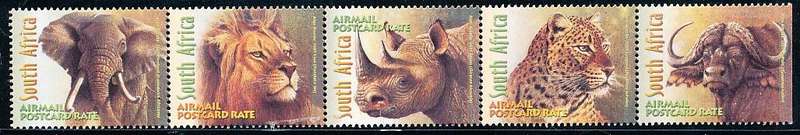 RSA -  2001  -  Wildlife - The Big 5  STRIP  - FINE  MINT