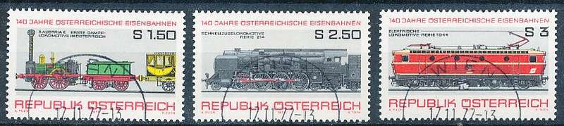 AUSTRIA  1977 -    Austrian Railroads  SET  -   FINE  USED